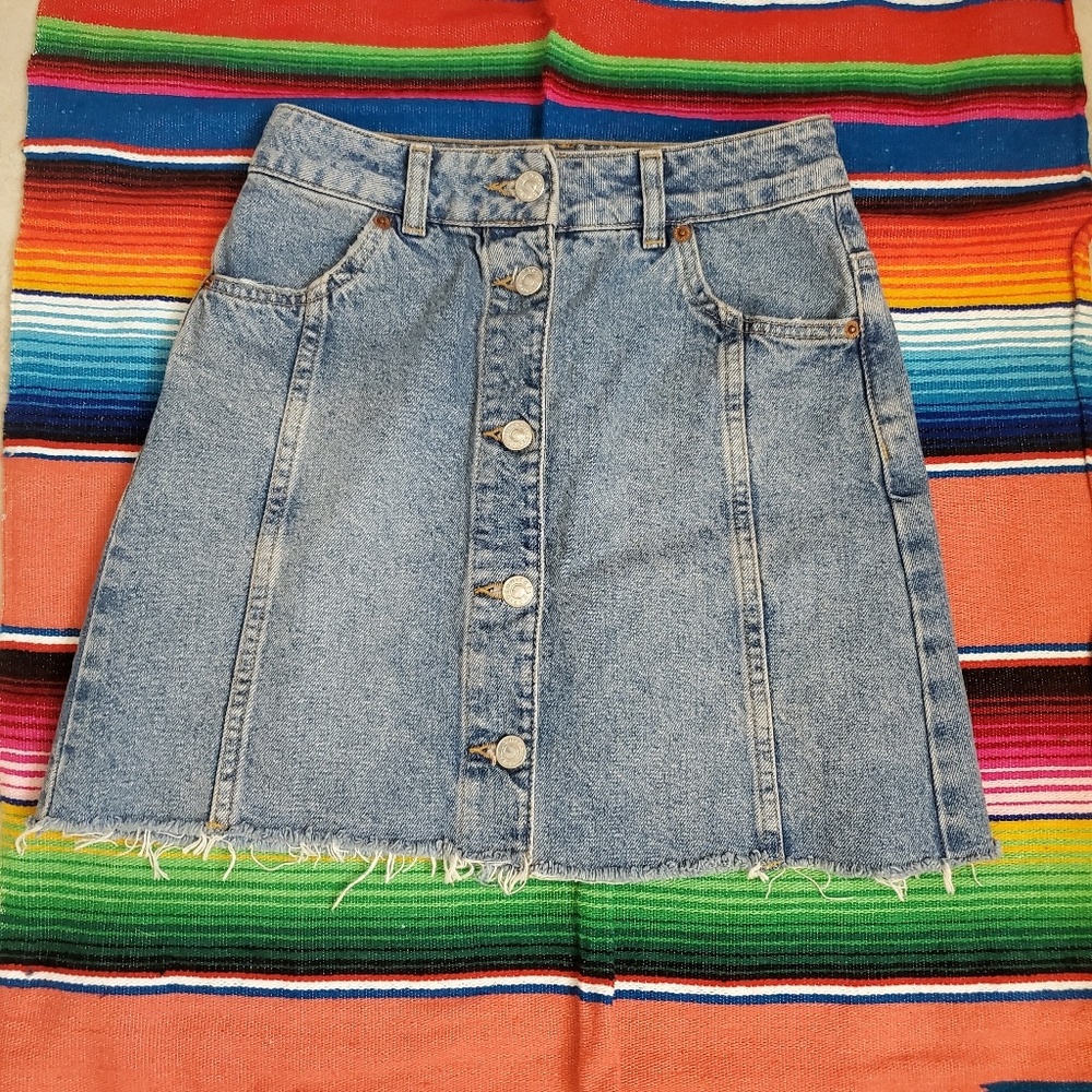 Topshop button down Jean skirt